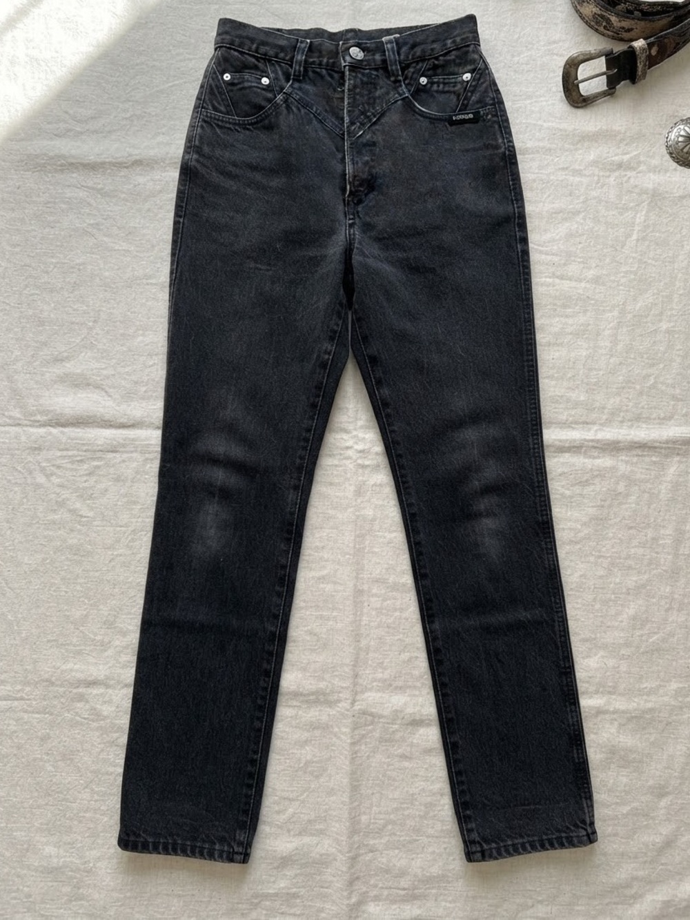 True Vintage Rockies Black High Waisted Western Jeans Fits 24/25